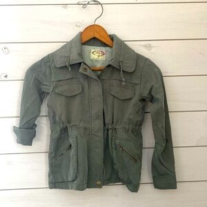 Girls Size 5 olive spring trench coat - Mia Joy - army military style